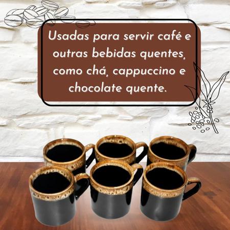 Jogo 6 Xicaras Café Chá Porcelana 120ml Decoradas Frases - AJ - Xícaras de  Café - Magazine Luiza