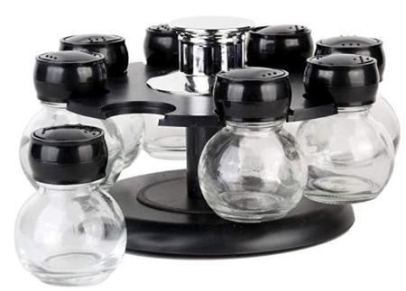 Imagem de Jogo de  8 peças Porta Condimentos em vidro c/sup de plastico- Dynasty