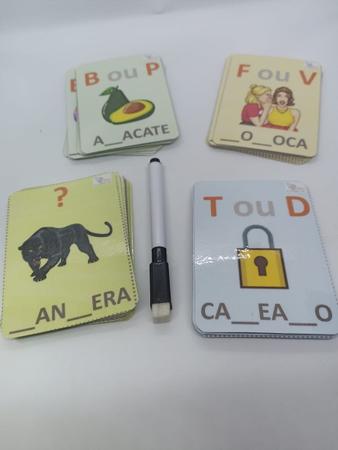 Surdos e Sonoros T / D, Jogo Pedagógico com 20 Cartas para Alfabetização e  Letramento, Ideias e Palavras