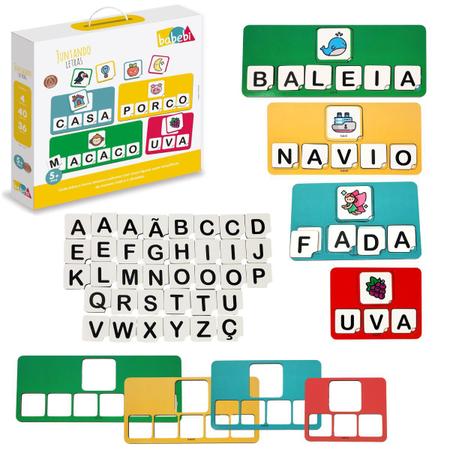 Jogo de Alfabetização Formar Palavras Com Letras do Alfabeto - Babebi -  Letras, Números e Memória - Magazine Luiza