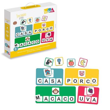 Jogo de Alfabetização Formar Palavras Com Letras do Alfabeto - Bambinno -  Brinquedos Educativos e Materiais Pedagógicos