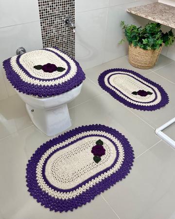 Set de baño ok  Jogos de banheiro croche, Croche para banheiro, Vaso de  crochê