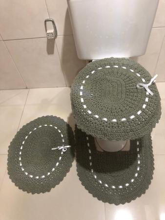 Jogo de cozinha em crochê + Jogo de banheiro em crochê - Variedades Santos  - Acessórios para Banheiro - Magazine Luiza