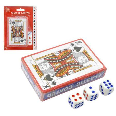 Kit Baralho Com 54 Cartas + 3 Dados Para Jogos - Compre Agora - Feira da  Madrugada SP