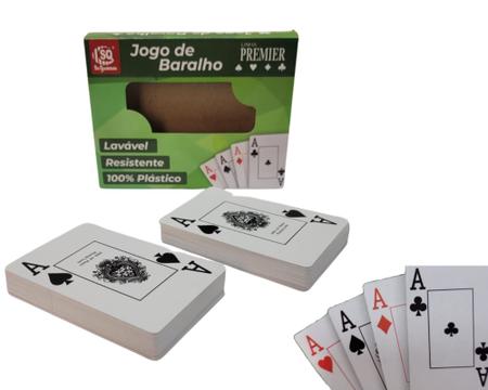 Imagem de Jogo de baralho Baralho Duplo 100% Plástico 108 Cartas Lavável Resistente Presente Dia das Mães