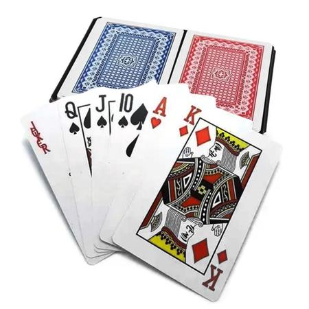 Jogo De Baralho Duplo 100% Plástico Estojo Cartas Laváveis Truco