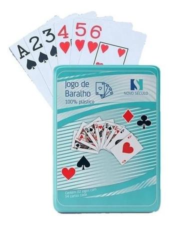 Jogo De Baralho Estojo de Metal 108 Cartas Buraco Sueca Truco