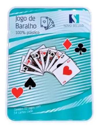 Jogo De Baralho Estojo de Metal 108 Cartas Buraco Sueca Truco Tranca 100%  Plástico - Poker - Baralho - Magazine Luiza