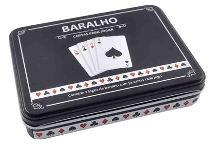 Baralho 100% Plástico 2 Jogos de 54 Cartas Tradicional Jogo de