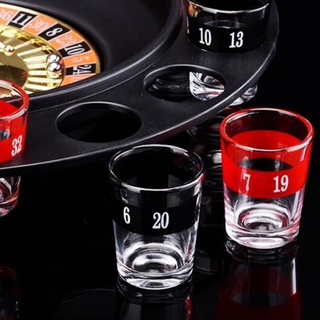 Imagem de Jogo De Bebida Roleta Cassino Drink Shot Com Copos Cachaça