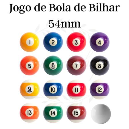 Jogo De Bilhar Com 16 Bolas De Sinuca 54mm Tamanho Oficial