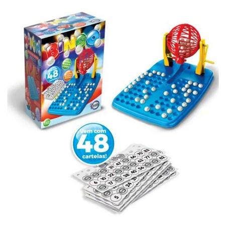 Jogo De Bingo 48 Cartelas com 90 Bolinhas