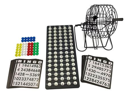 Jogo Bingo Completo Cartelas Globo Metal Bolinhas E Suporte - Dupari