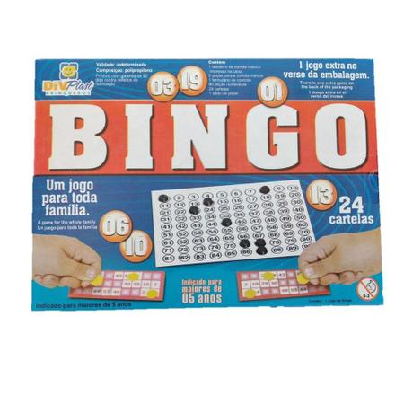 Jogo Bingo, Coluna, 24 Cartelas, Multicor