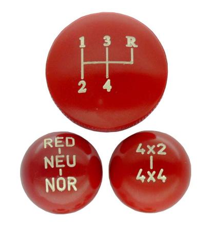 Imagem de Jogo de bola de câmbio 4 marchas 4x4 red vermelha com indicação jeep rural f75
