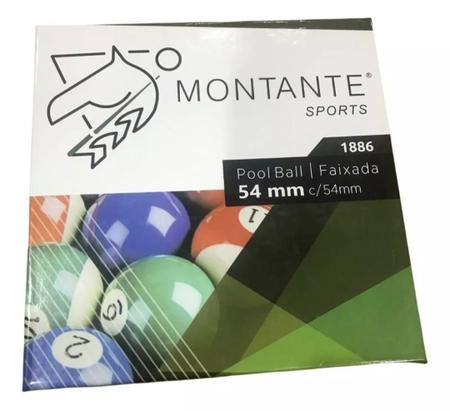 Jogo de Bolas Bilhar Pool Numeradas Faixada Montante 54 mm