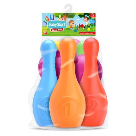 Jogo de Boliche Brinquedo Infantil 6 Pinos 2 Bolas 22cm 8Pçs - Esportes