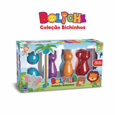 Jogo de Boliche Infantil com 6 Pinos - Coleção Bichinhos - Roma