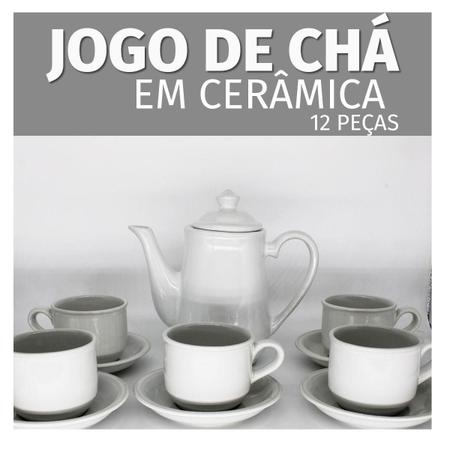 Jogo De Bule Completo Xícaras Café Chá Pires 12 Peças Branco - 123util -  Jogo de Chá - Magazine Luiza