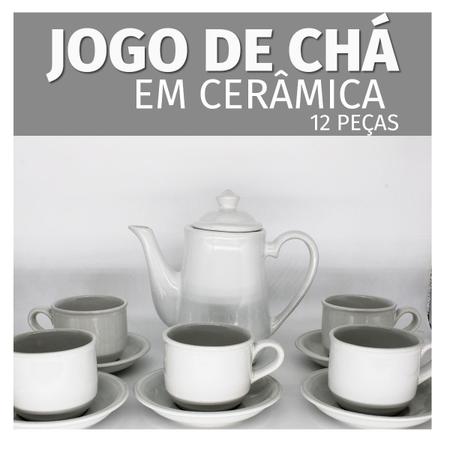 Jogo De Chá Com Bule Completo Xícaras Café Chá Com Pires - 123