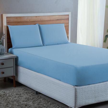Jogo de Cama Box Casal 03 Peças Liso 100% Algodão Linha Prime Percal 300 Fios - MF ENXOVAIS Imagem de Jogo de Cama Box Casal 03 Peças Liso 100% Algodão Linha Prime Percal 300 Fios