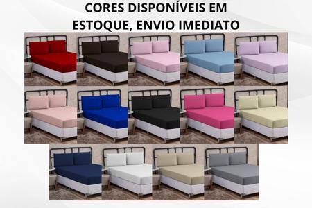 Imagem de Jogo de Cama Box Solteiro 2 Peças Liso com Fronha Cama Beliche e Cama Infantil