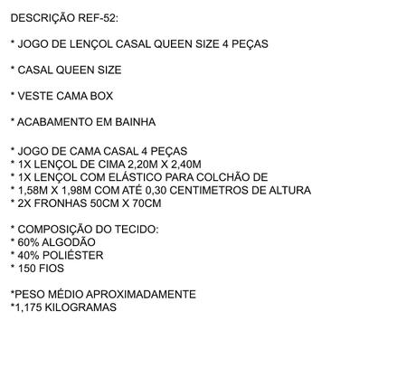 Imagem de JOGO DE CAMA CASAL QUEEN SIZE 4 PEÇAS CAMA BOX LENÇOL 2,20X2,40 BAIXO 1,58X1,98X0,30cm 2X FRONHAS (LILAS)