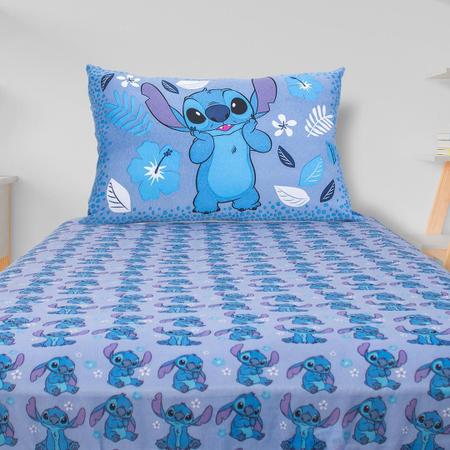 Imagem de Jogo de Cama Disney Stitch Blue 2 Peças C/ Elástico Solteiro