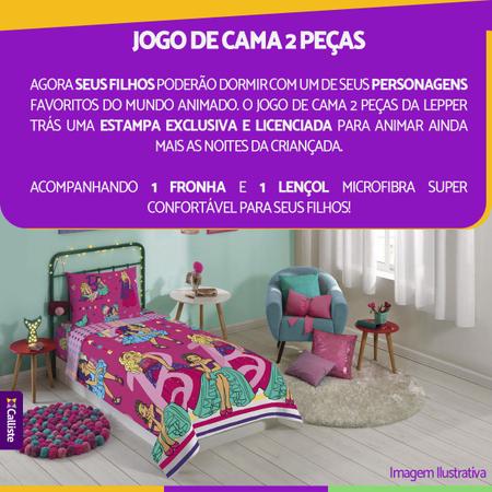 Jogo de Cama Infantil Microfibra 02 Peças Lepper - Barbie Reinos Magicos;