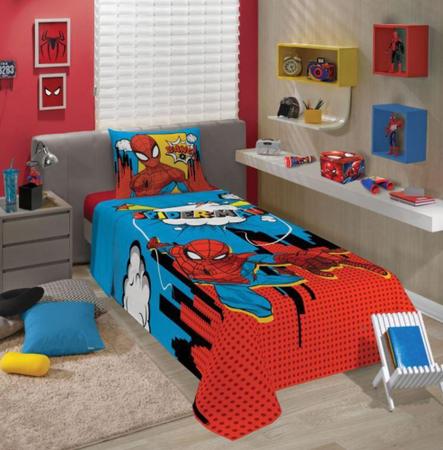 Jogo de Cama Infantil Lepper The Amazing Spider-Man 2 peças Azul - Compre  Agora