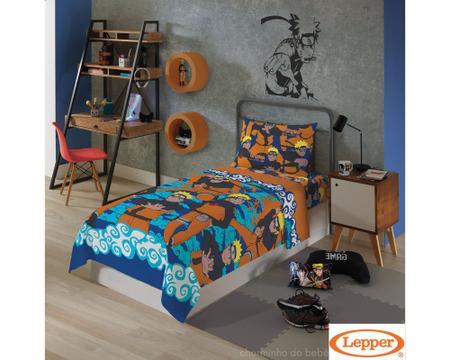 Jogo de Cama Infantil Solteiro Estampado Naruto Microfibra 1,40 m x 2,20 m  Com 3 Peças no Shoptime