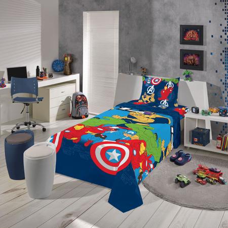 Imagem de Jogo de Cama Infantil Avengers Lepper 2 Peças