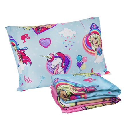 Jogo De Cama Barbie Menina Reinos Magicos Infantil 2 Peças Lepper