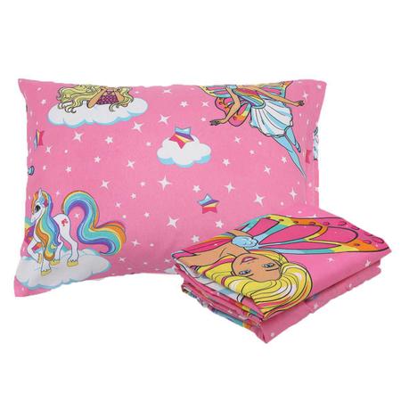 Jogo de Cama Solteiro Lepper Barbie Sereia 3 Peças Rosa - Compre