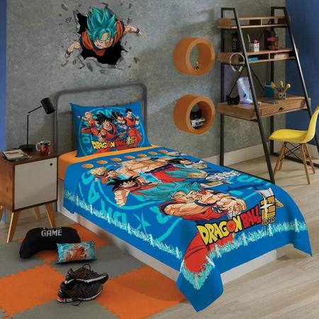 Jogo de Cama Solteiro - Desenho Dragon Ball Super - Goku