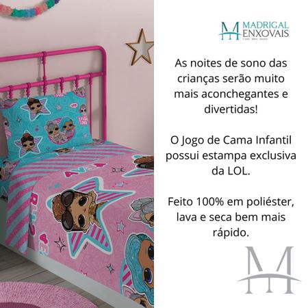 Jogo de Cama Infantil 2 Peças Microfibra Lepper - Lol;