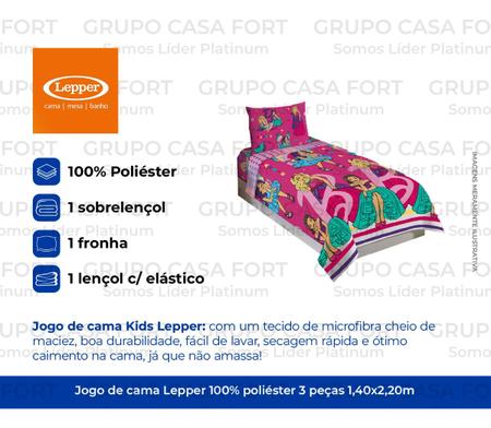 Cama, Mesa e Banho Jogo De Cama Microfibra Barbie Reinos Mágicos 3