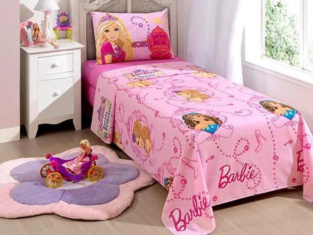 Jogo de Cama Solteiro Barbie Escola de Princesa - 3 Peças - Lepper - Jogo  de Cama - Magazine Luiza