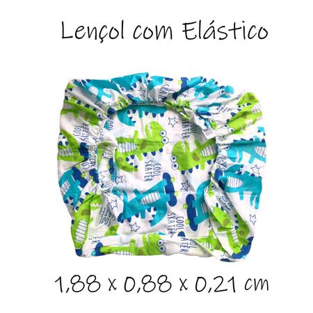 Jogo Lençol Solteiro Infantil Dinossauro Menino/Menina 2 Pçs Malha 100%  Algodão - Textil Lopes - Lençol Infantil - Magazine Luiza