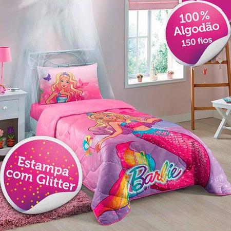 Jogo De Cama Barbie 3 Peças Solteiro 100% Algodão Lançamento