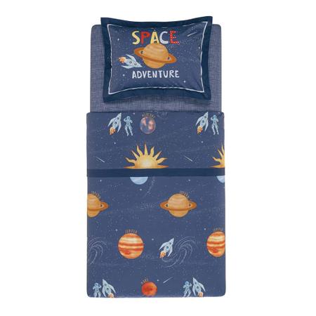 Jogo de Cama Solteiro Infantil Karsten 180 Fios DINOSSAURO 3582338 3 Peças  188x240cm 