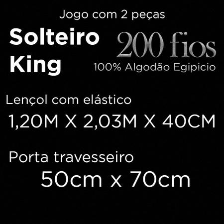 Imagem de Jogo de Cama Solteiro King 200 Fios Kacyumara 2 Peças Rosê German 120x203x40cm