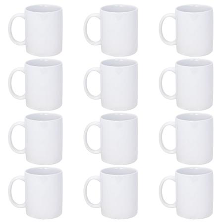 Imagem de Jogo De Canecas De Porcelana 330ml Para Sublimação Branca Com 12 Unidades