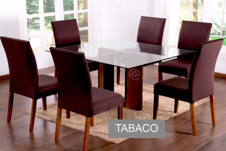 Imagem de Jogo de capa para cadeira mesa de jantar 6 lugares Lisa