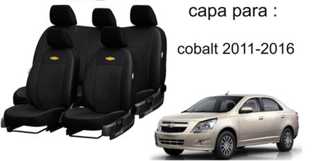 Imagem de Jogo de Capas de Couro para Cobalt 2014 - Couro Impermeável + Chaveiro + Capa de Volante