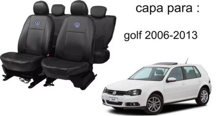 Imagem de Jogo de Capas de Couro para Golf 2009 - Couro Impermeável + Chaveiro + Capa de Volante