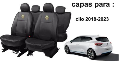 Imagem de Jogo de Capas de Couro para Renault Clio + Chaveiro com Logo 2023