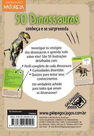 Jogo de Cartas 50 Dinossauros Expedição Natureza Galápagos Jogos -  GALAPAGOS - Jogos de Cartas - Magazine Luiza