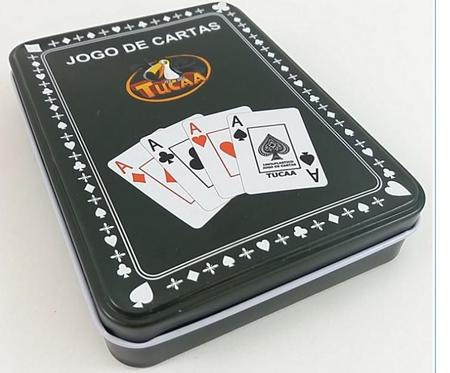 Jogo de Cartas Baralho 100% Plástico Na Lata - Tucaa