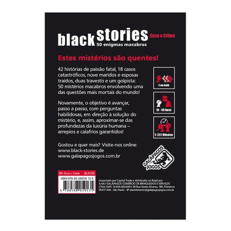 Black Stories 2 - Jogo de Cartas, Galápagos - GALAPAGOS - Jogos Adultos -  Magazine Luiza